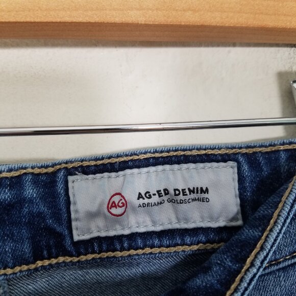 Ag Adriano Goldschmied High Waisted Straight Stretch Jeans Blue Size 26 - Picture 4 of 8